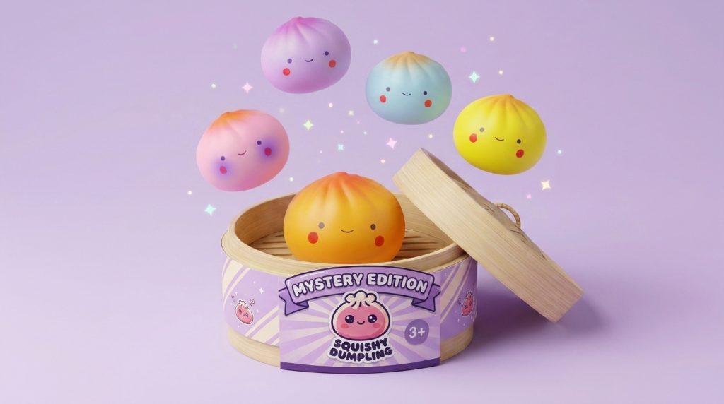 Dumpling Squishy Blind Box Mini – 24er Mystery Set beim Drücken, weiches Material