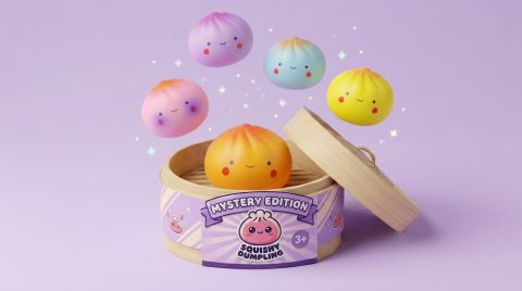 Dumpling Squishy Blind Box Mini – 24er Mystery Set beim Drücken, weiches Material