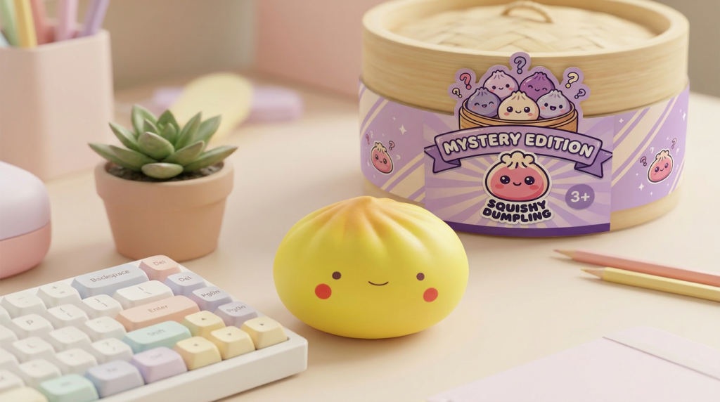 Dumpling Squishy Blind Box Mini – 24er Mystery Set in seiner kawaii Umgebung