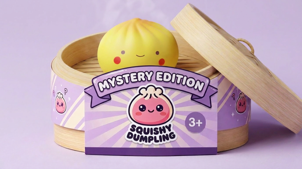 Dumpling Squishy Blind Box Mini – 24er Mystery Set im Bambus-Dämpfkörbchen