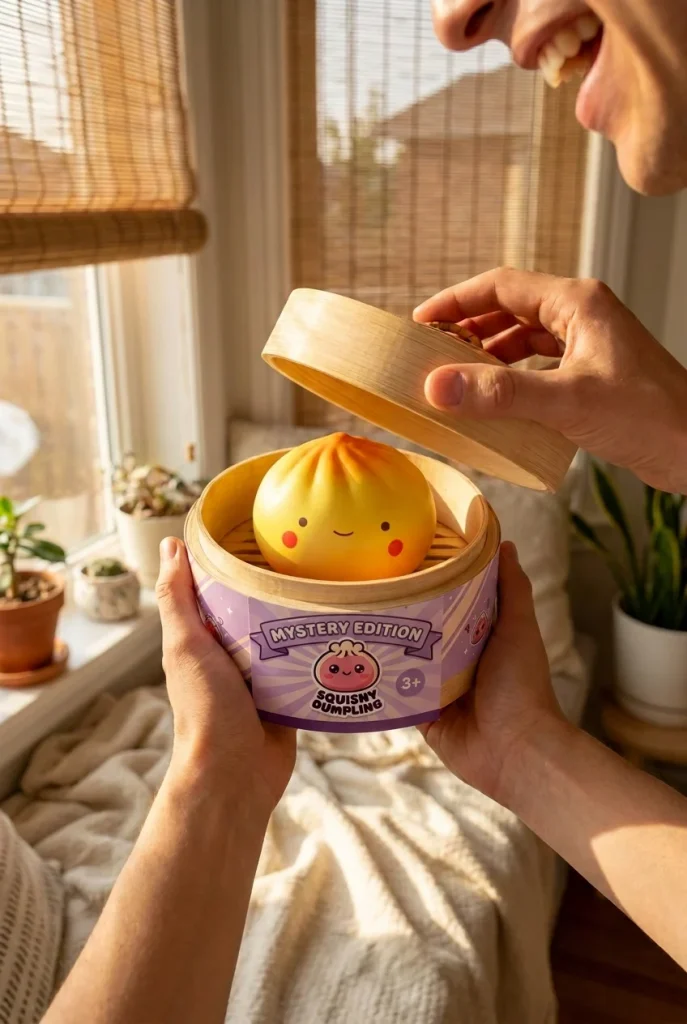 Dumpling Squishy Blind Box Mini – 24er Mystery Set beim Auspacken