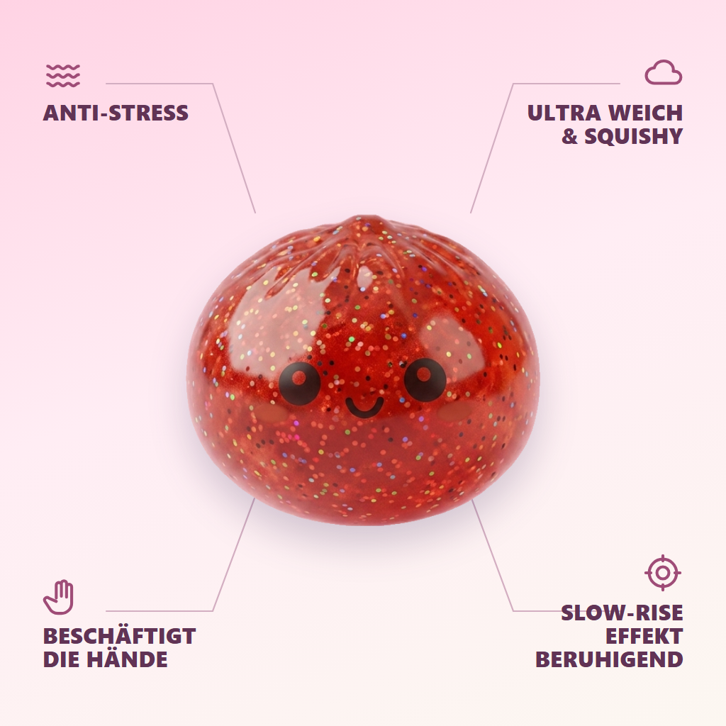 Mini Dumpling Squishy Metallic Glänzend — seine Vorteile