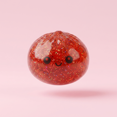 Mini Dumpling Squishy Metallic Glänzend beim Drücken, weiches Material