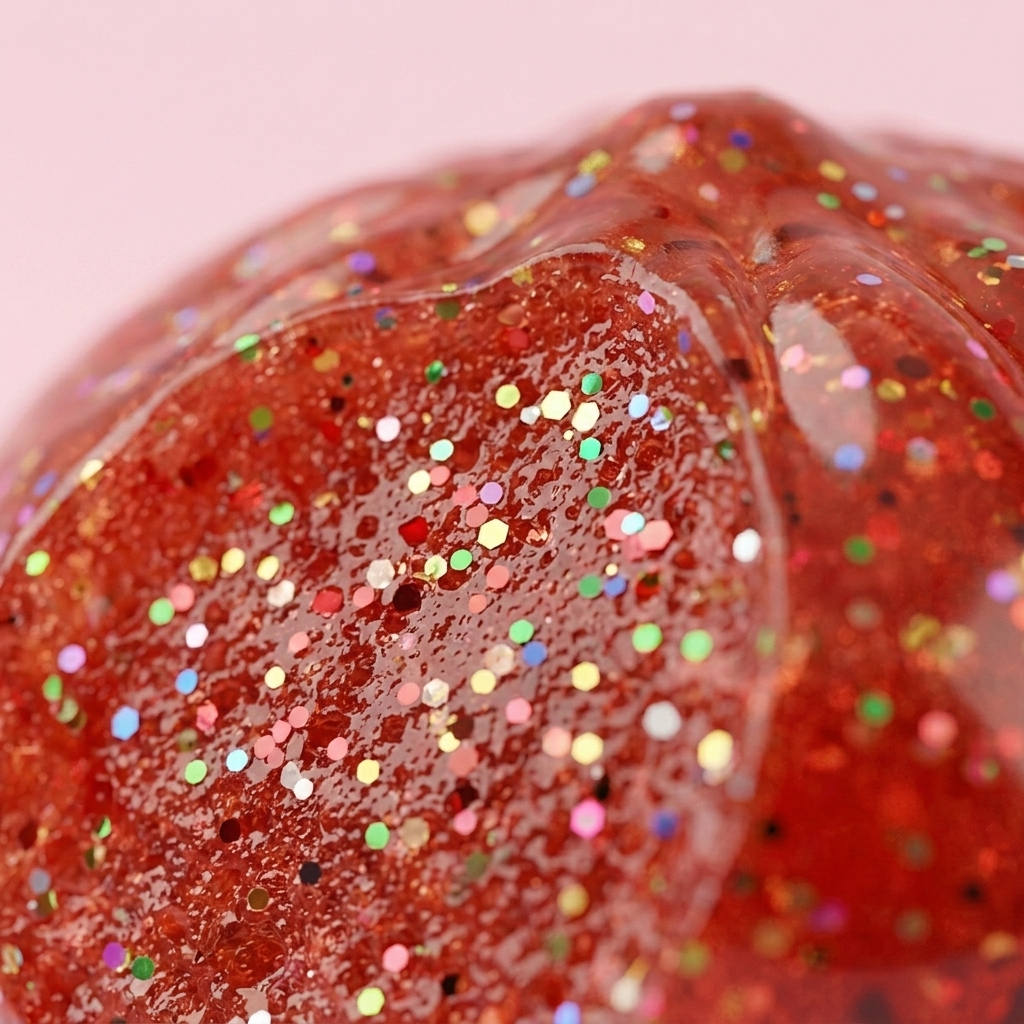 Mini Dumpling Squishy Metallic Glänzend — Makro-Nahaufnahme der Textur
