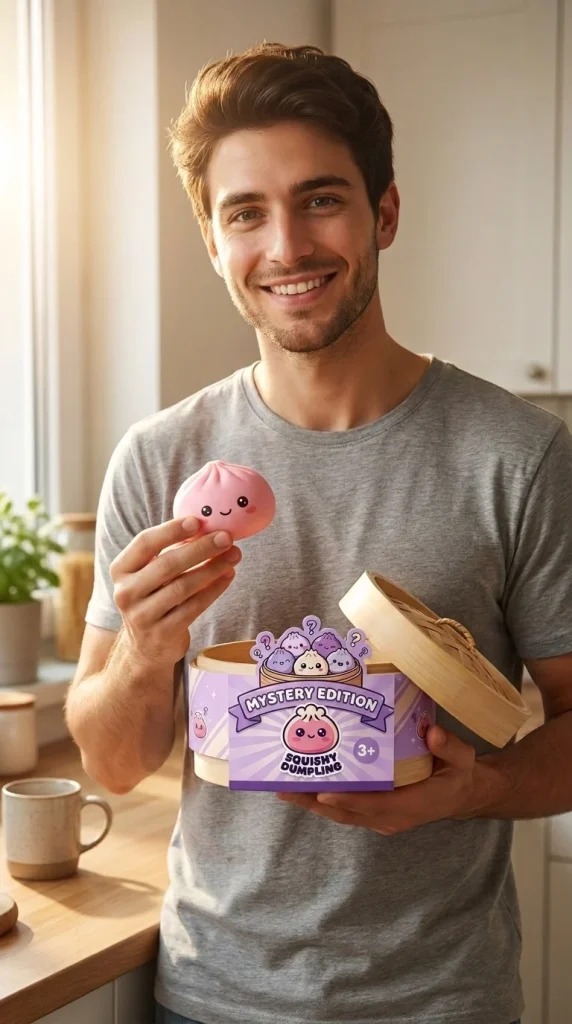 Mini Dumplings Squishy Mystery Überraschung mit seiner Box