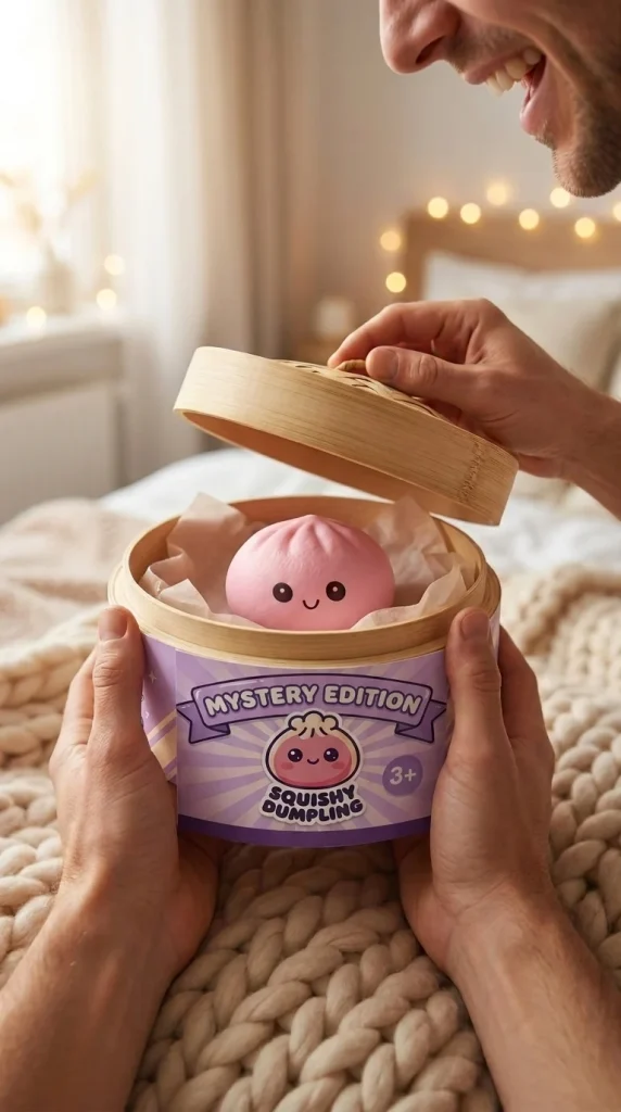 Mini Dumplings Squishy Mystery Überraschung beim Auspacken