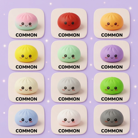 Mini Dumplings Squishy Mystery Überraschung beim Drücken, weiches Material