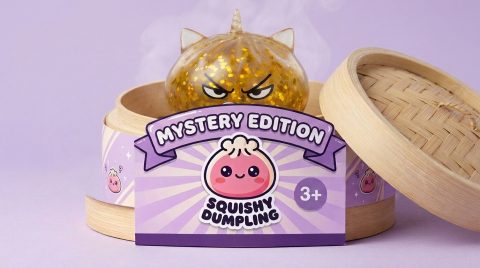 Glitter Dumpling Squishy Rare Einhorn-Zauber im Bambus-Dämpfkörbchen