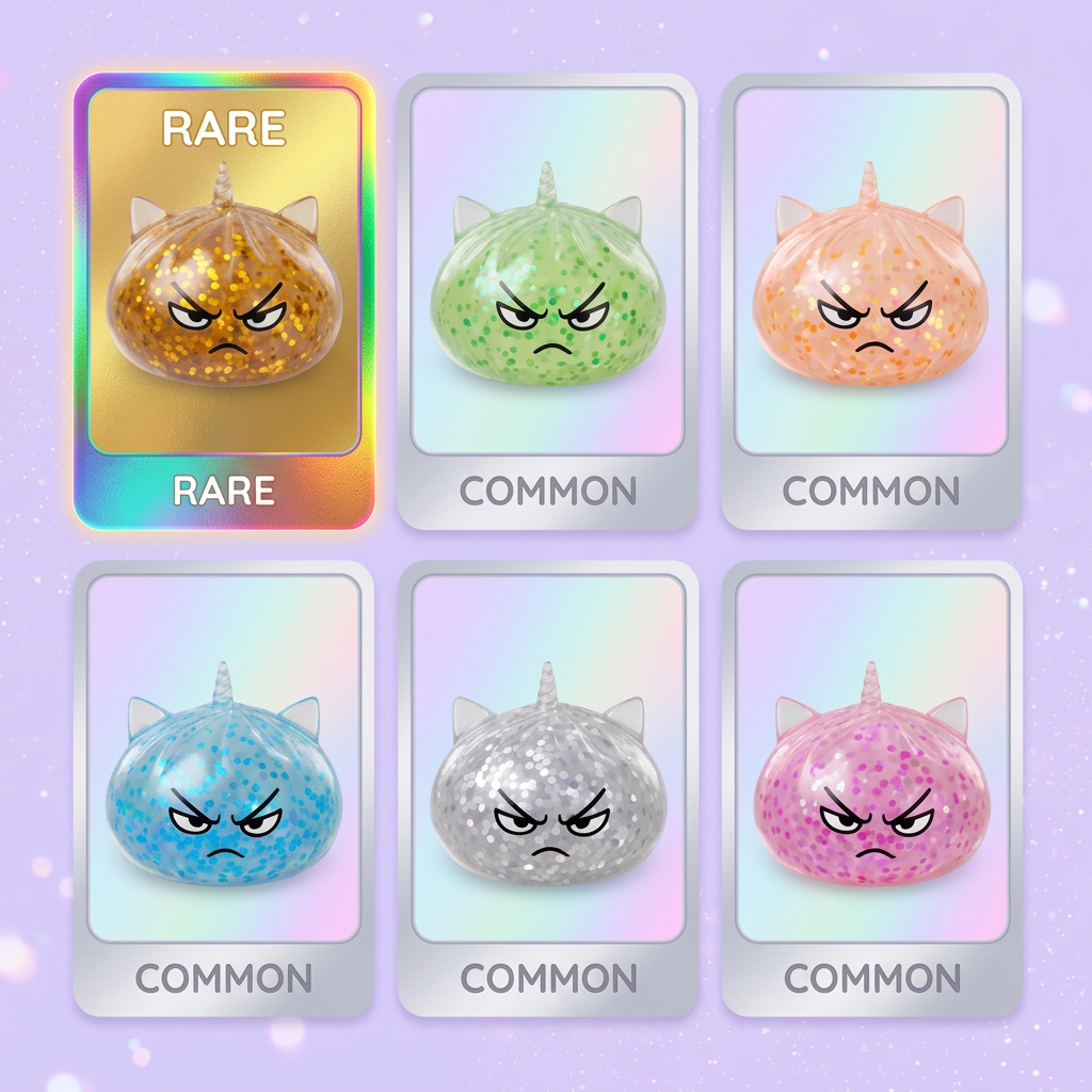 Glitter Dumpling Squishy Rare Einhorn-Zauber beim Drücken, weiches Material