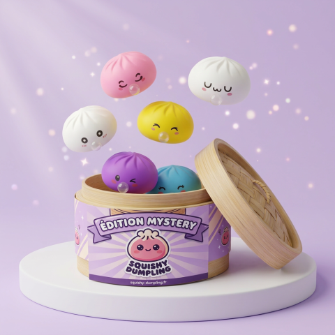 Mystery Dumpling Squishy Überraschungsbox beim Drücken, weiches Material