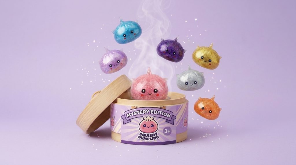 Mystery Dumpling Squishy Glitter Einhorn beim Drücken, weiches Material