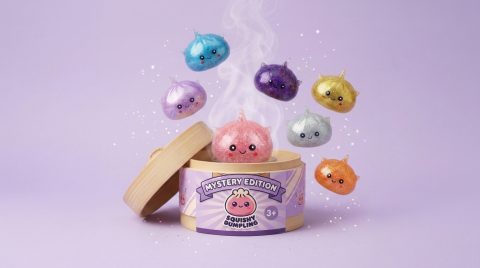 Mystery Dumpling Squishy Glitter Einhorn beim Drücken, weiches Material