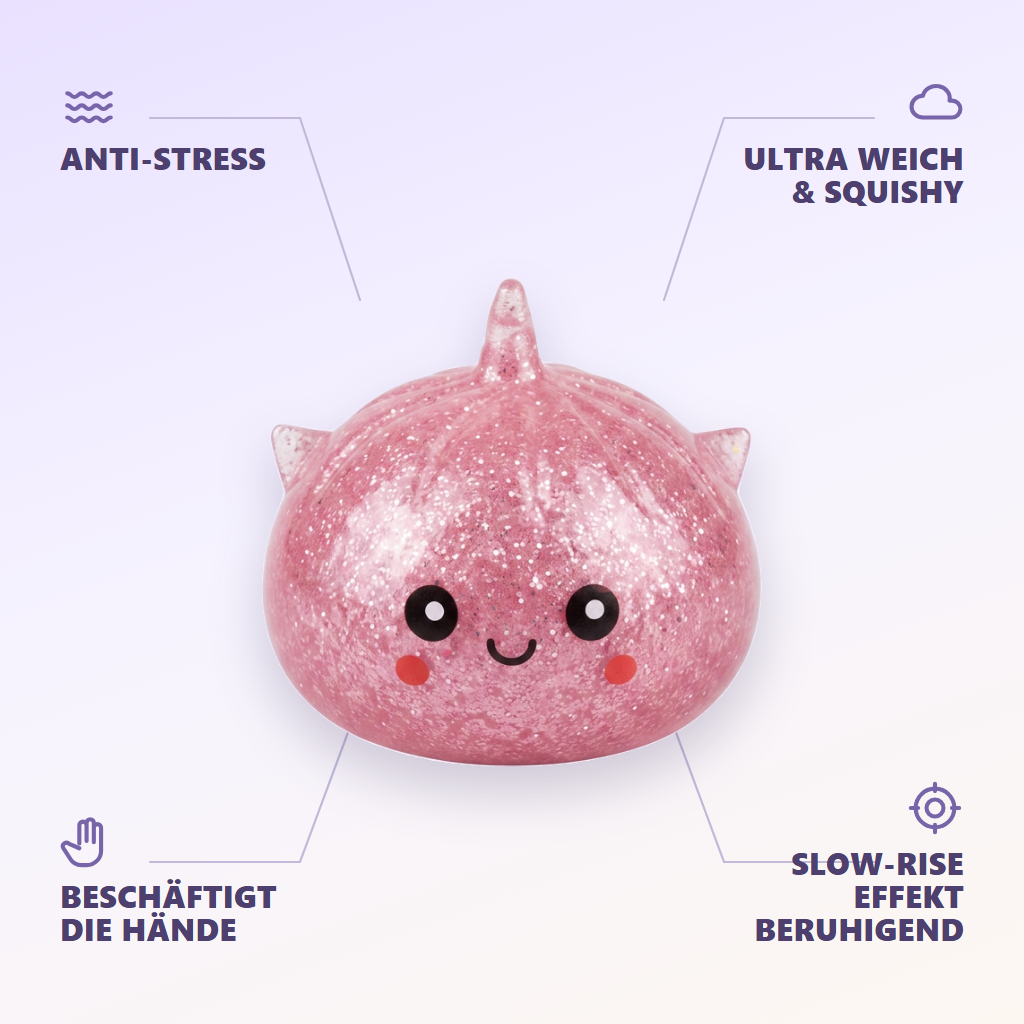 Mystery Dumpling Squishy Glitter Einhorn — seine Vorteile