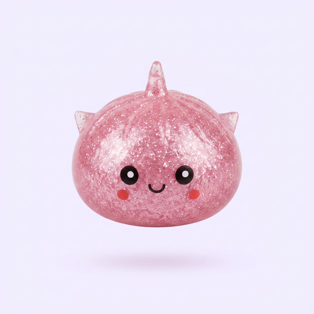 Mystery Dumpling Squishy Glitter Einhorn beim Drücken, weiches Material