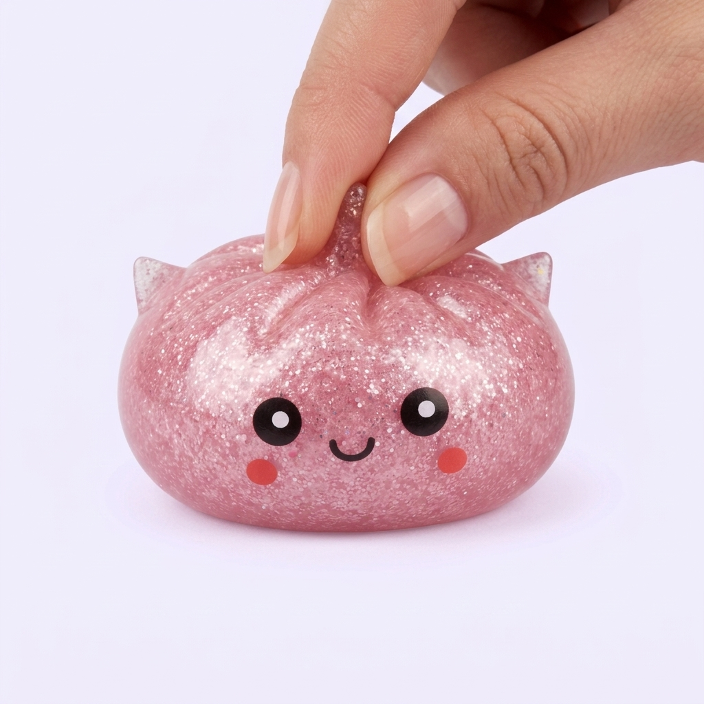 Mystery Dumpling Squishy Glitter Einhorn beim Drücken, weiches Material