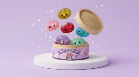 Dumplings Squishy Glitter Surprise Mystery beim Drücken, weiches Material