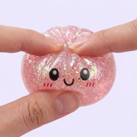 Dumplings Squishy Glitter Surprise Mystery beim Drücken, weiches Material