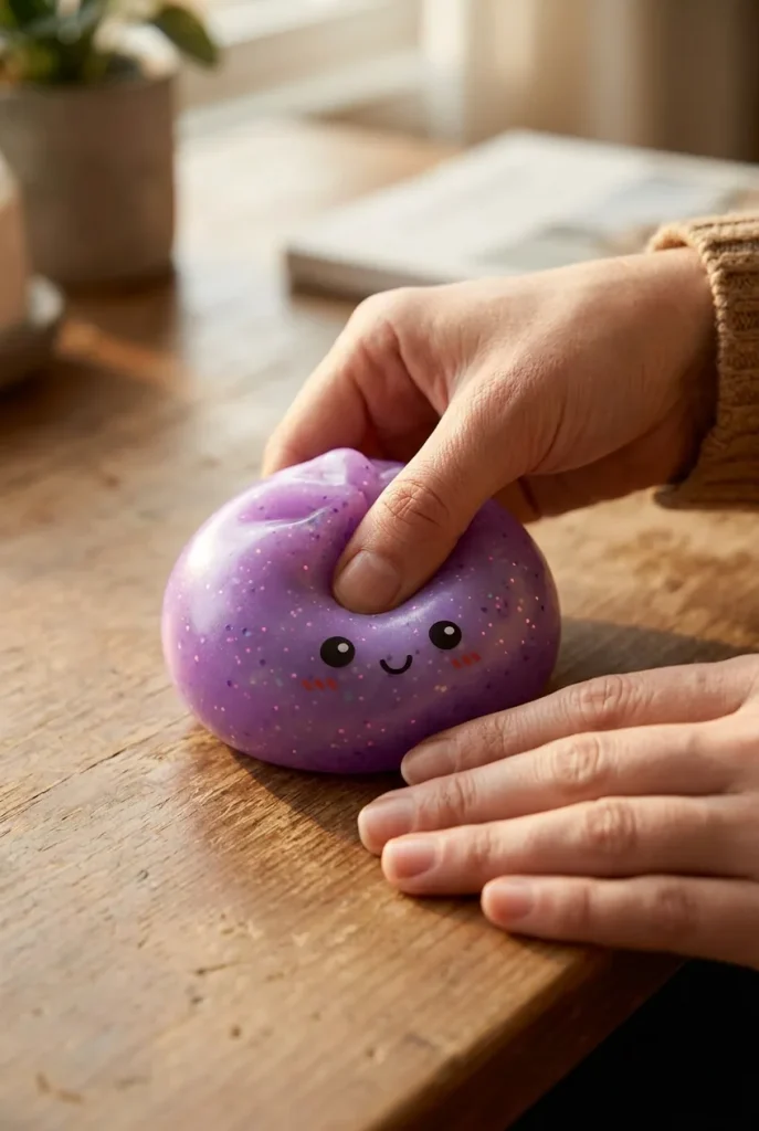 Dumpling Squishy Mystery Glow in the Dark mit Glitzer beim Drücken