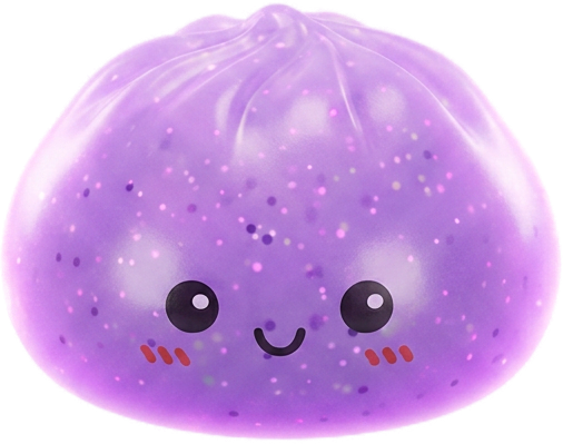 Dumpling Squishy Mystery Glow in the Dark mit Glitzer beim Drücken, weiches Material