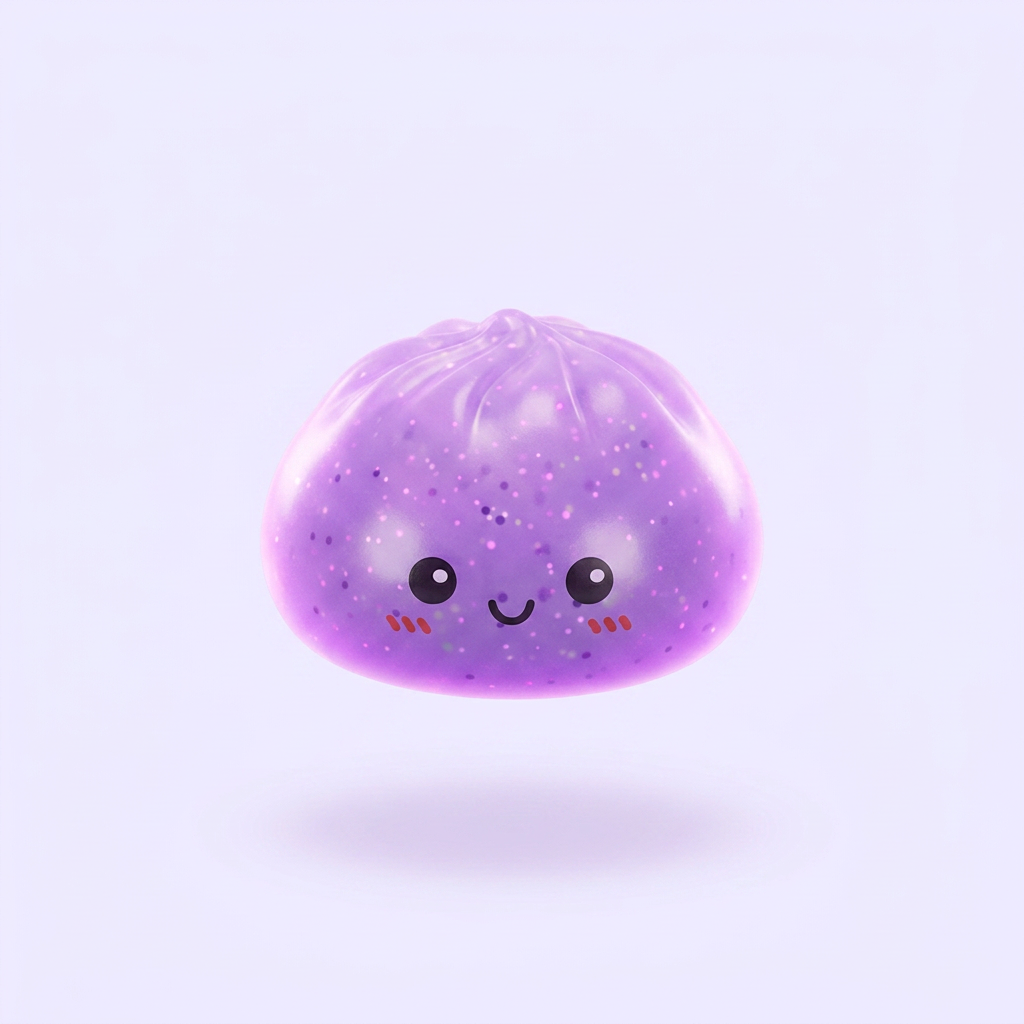 Dumpling Squishy Mystery Glow in the Dark mit Glitzer beim Drücken, weiches Material