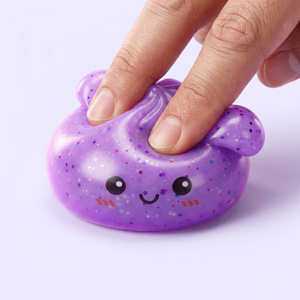 Dumpling Squishy Mystery Glow in the Dark mit Glitzer — slow-rise Effekt, der Schaum federt langsam zurück