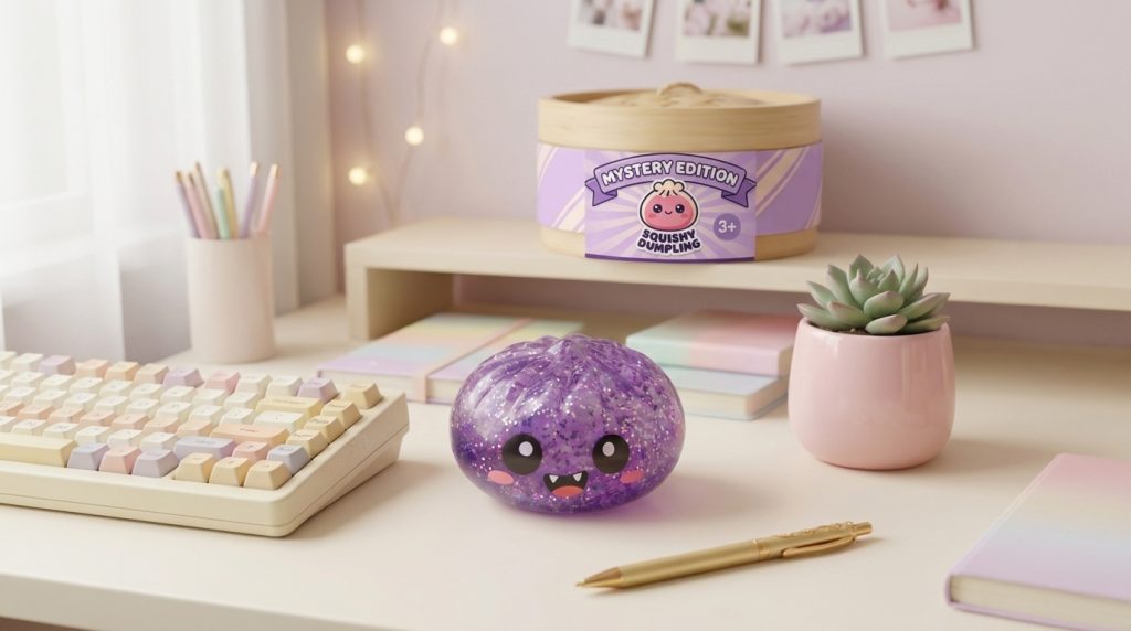 Squishy Dumpling Mystery Halloween Überraschung in seiner kawaii Umgebung