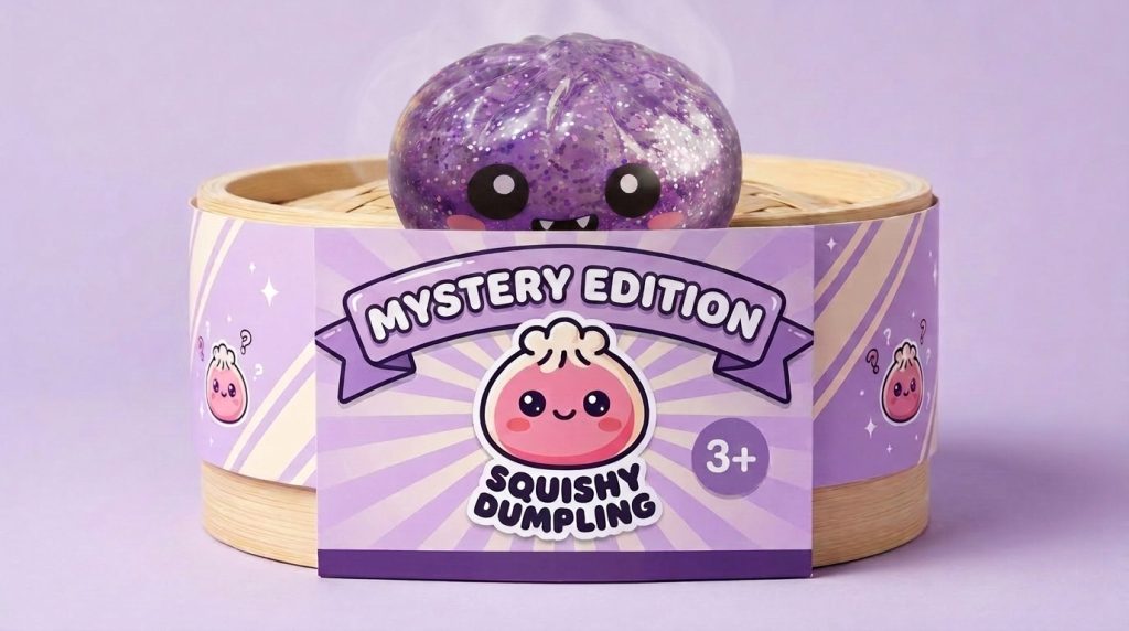 Squishy Dumpling Mystery Halloween Überraschung im Bambus-Dämpfkörbchen