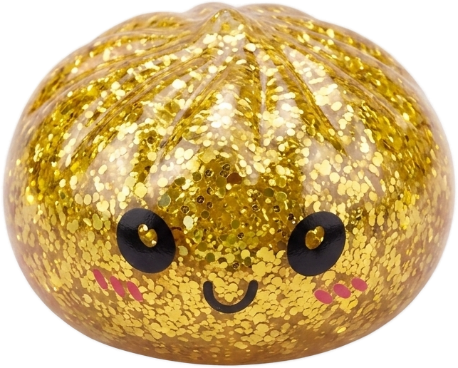 Squishy Dumpling Mystery Glitter Mini-Set beim Drücken, weiches Material