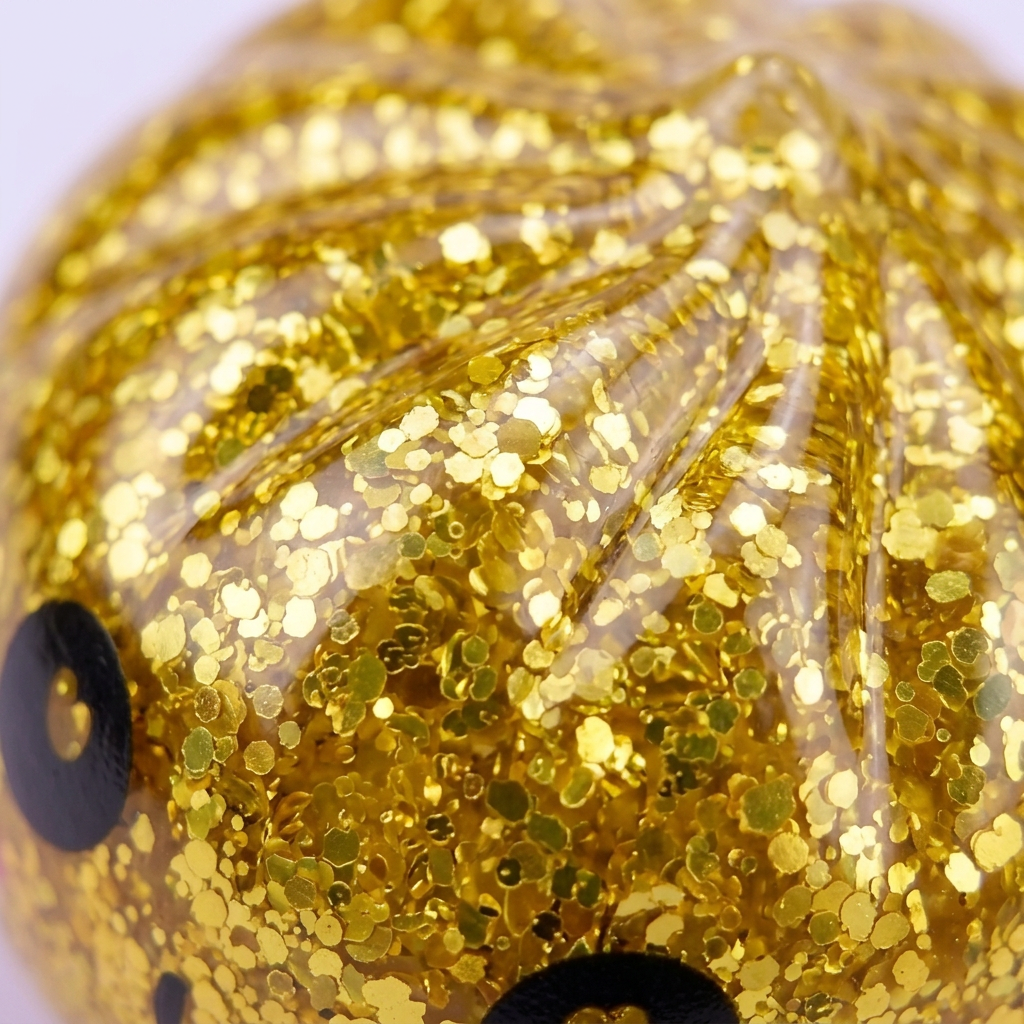 Squishy Dumpling Mystery Glitter Mini-Set — Makro-Nahaufnahme der Textur
