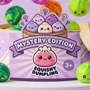Dumpling Squishy Mystery Tie Dye Mini beim Drücken, weiches Material