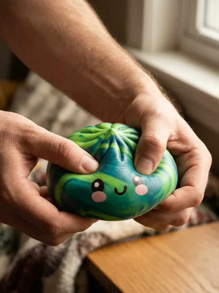 Dumpling Squishy Mystery Tie Dye Mini beim Drücken