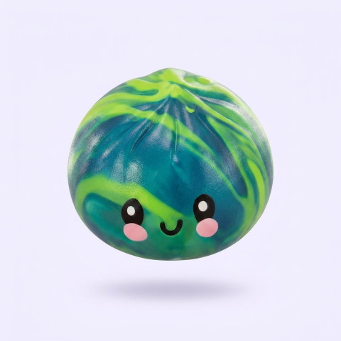 Dumpling Squishy Mystery Tie Dye Mini beim Drücken, weiches Material
