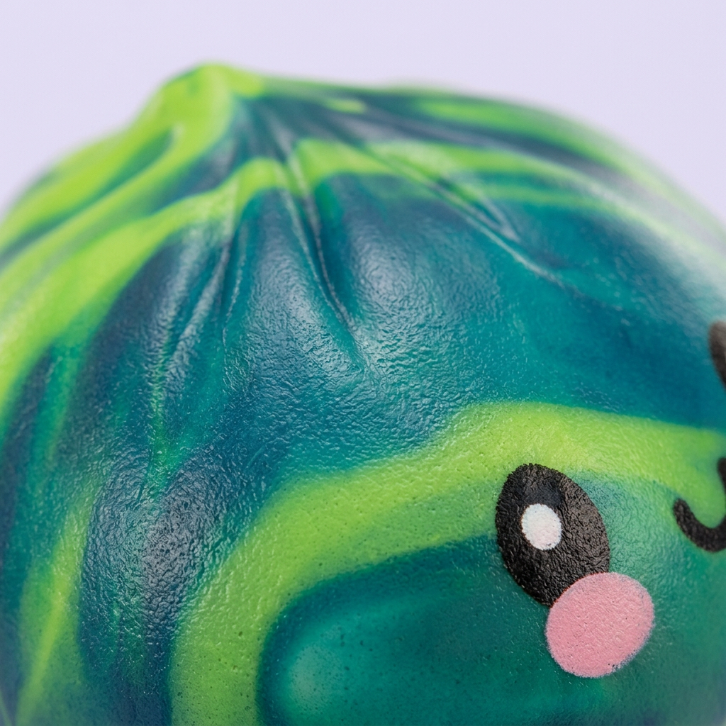 Dumpling Squishy Mystery Tie Dye Mini — Makro-Nahaufnahme der Textur