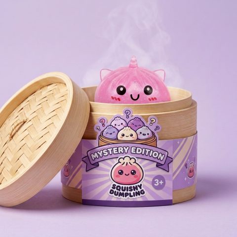 Dumpling Squishy Unicorn Mystery Mini im Bambus-Dämpfkörbchen
