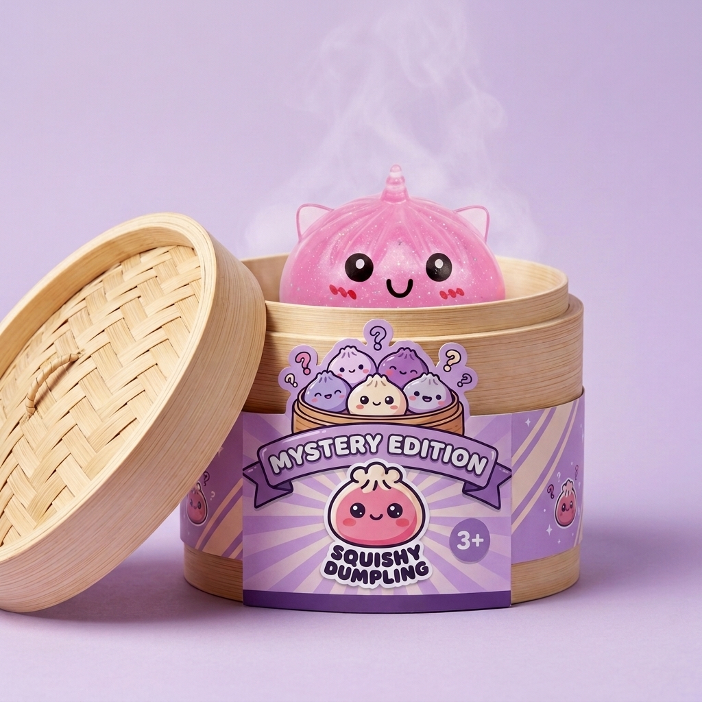 Dumpling Squishy Unicorn Mystery Mini im Bambus-Dämpfkörbchen