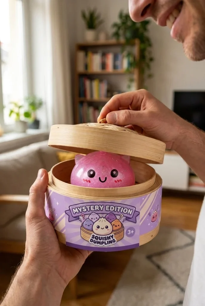 Dumpling Squishy Unicorn Mystery Mini beim Auspacken
