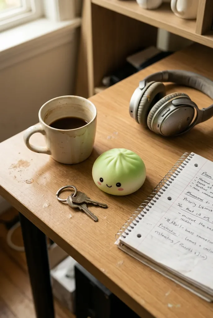 Mystery Dumpling Squishy Fußball Edition auf dem Schreibtisch