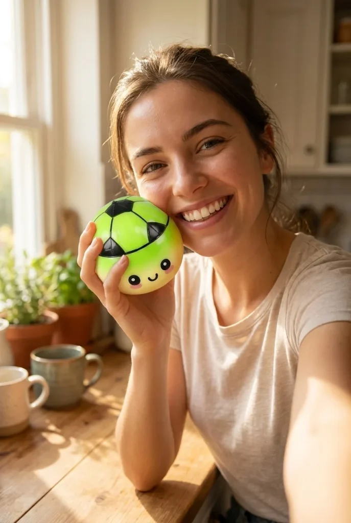 Mystery Dumpling Squishy Fußball Edition im Alltag
