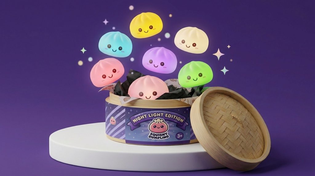 Mystery Squishy Dumpling Nachtlicht beim Drücken, weiches Material