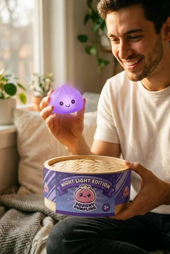 Mystery Squishy Dumpling Nachtlicht mit seiner Box