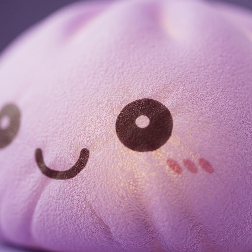 Mystery Squishy Dumpling Nachtlicht — Makro-Nahaufnahme der Textur