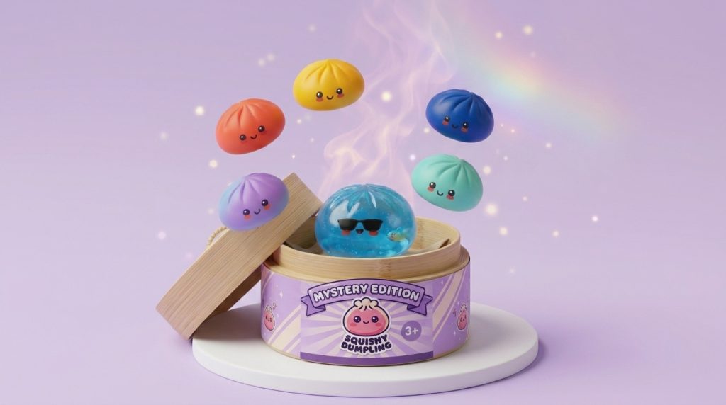 Mystery Dumpling Squishy Sommer-Edition beim Drücken, weiches Material