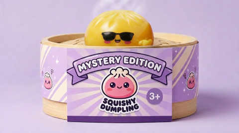Mystery Dumpling Squishy Sonnenbrille im Bambus-Dämpfkörbchen