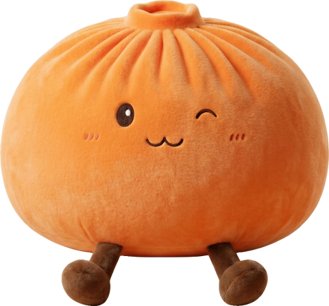 Giant Dumpling Squishy Orange – XXL Kuscheldumpling beim Drücken, weiches Material