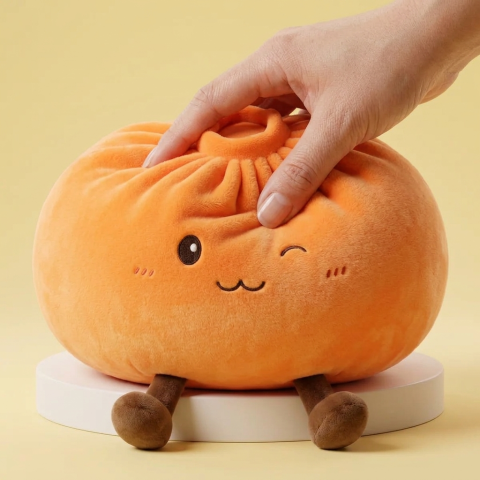 Giant Dumpling Squishy Orange – XXL Kuscheldumpling beim Drücken, weiches Material