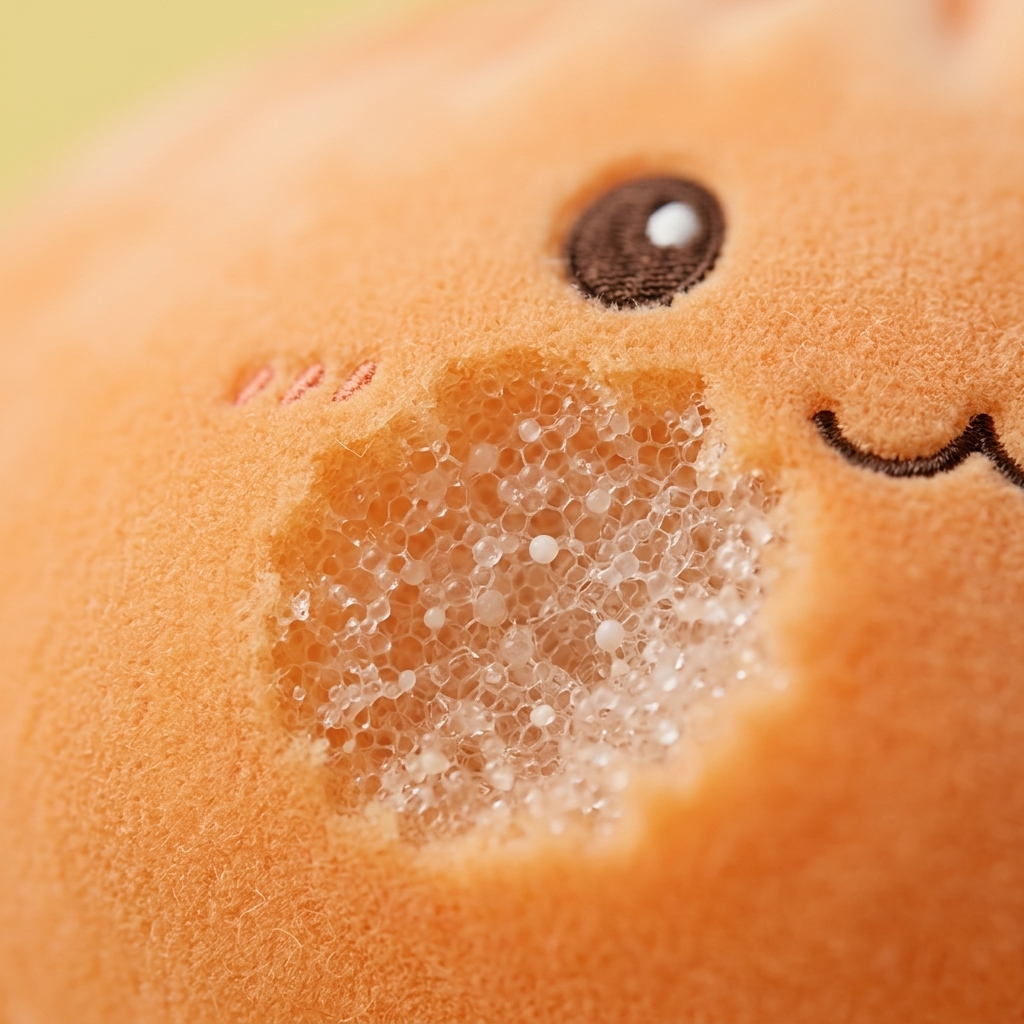 Giant Dumpling Squishy Orange – XXL Kuscheldumpling — Makro-Nahaufnahme der Textur