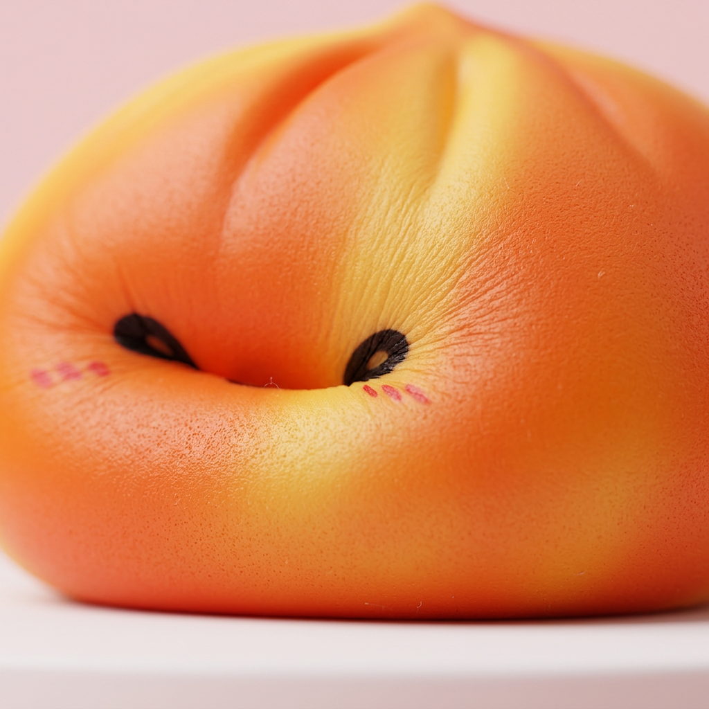 Squishy Dumpling Tie Dye Orange Sonnenuntergang-Marmor — Makro-Nahaufnahme der Textur