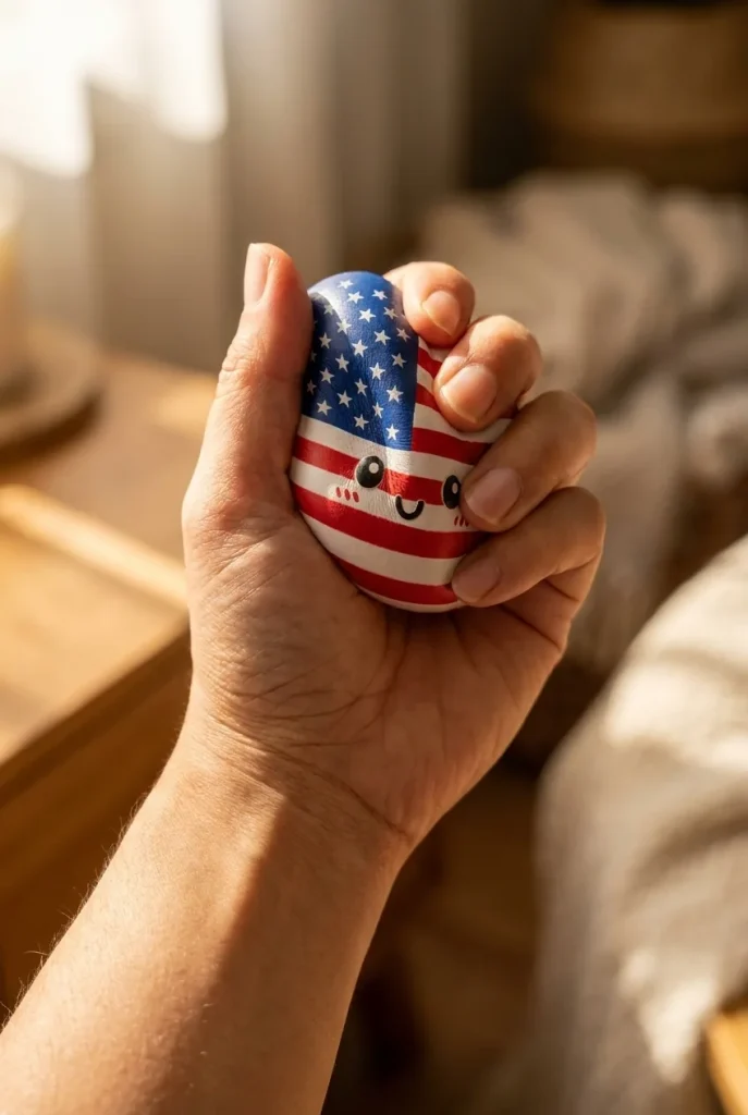Squishy Dumpling USA – Kawaii Flaggen-Squishy beim Drücken
