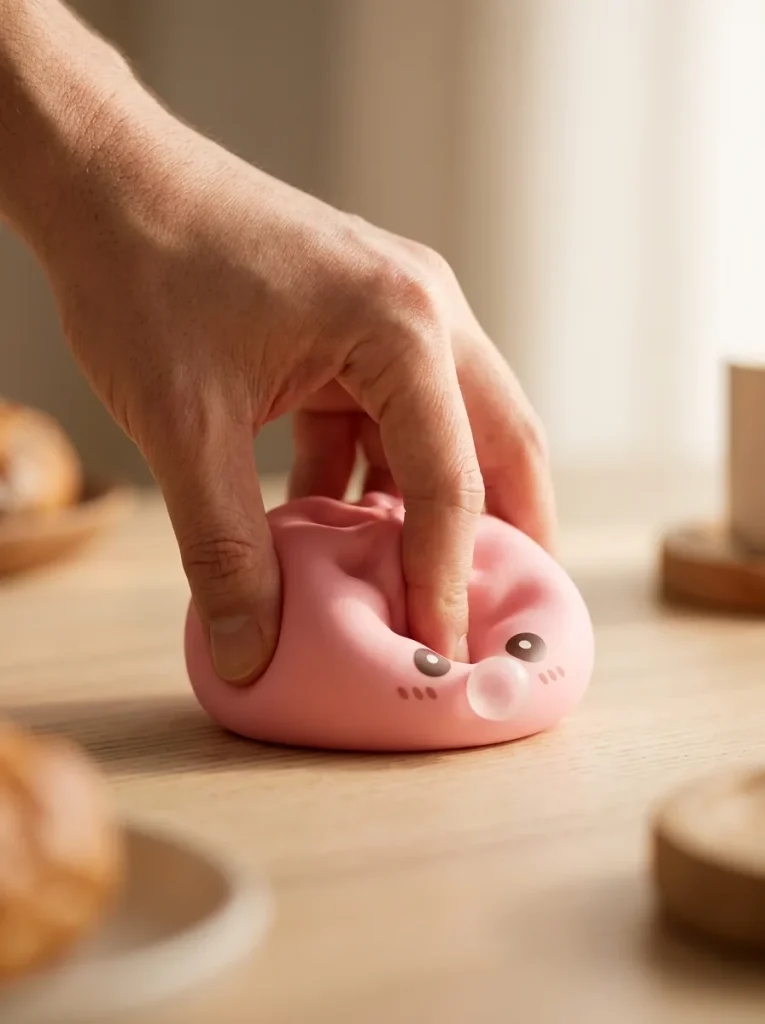 Dumpling Squishy Rosa Flauschwolke beim Drücken