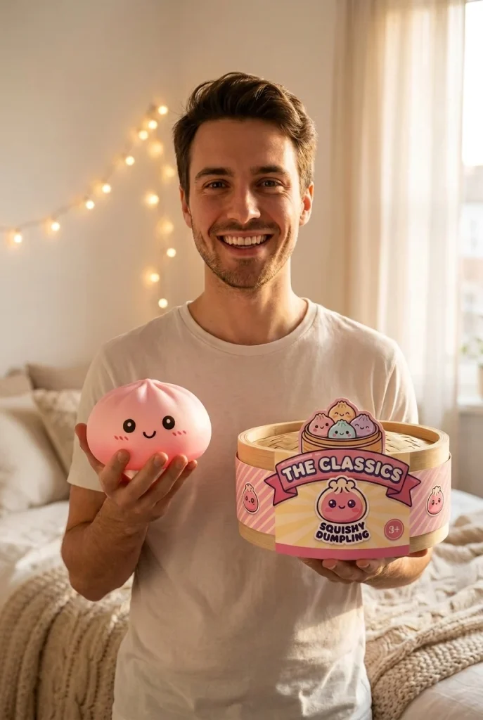 Pink Squishy Dumpling Blütenzart mit seiner Box